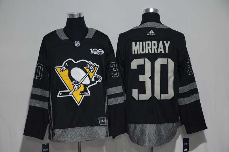 Pittsburgh Penguins #30 Matt Murray Black 1917-2017 100th Anniversary Adidas Stitched Jersey
